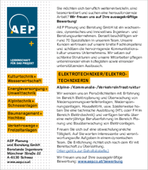 AEP Stellenanzeige Elektrotechniker/In
